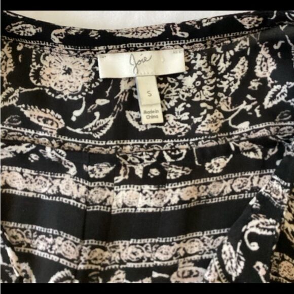 Jore Blouse Top Women’s Size S 100% Silk Long Sleeve V Neck w Tassel drawstrings - Picture 4 of 9